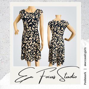 Enfocus Studio Midi Cap Sleeves Ruched Waist